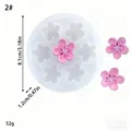 Vista detallada del molde de silicona de flores con medidas de 8,1 cm y peso de 52 g. - Estilo 2 Seis Agujeros Cerezo
