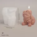 Detailansicht der Weihnachtsmann-Silikonform mit Maßen 9,5x8,4cm und Kerzengewicht - L#
