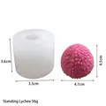 Detaillierte Maße und 56g Gewicht für die stehende Silikonform in Lychee-Form - Stehende Litschi Form (3) / Stil 3