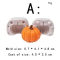 Dettaglio stampo in silicone a zucca con dimensioni e peso 75g per decorazione dolci - Taglia S
