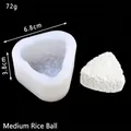 Detail view of triangular onigiri silicone mold showing dimensions 6.8cm and 3.8cm - Medium Rice Ball