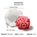 White floral 3D silicone mold for handmade soap and aromatherapy candle DIY 9.5cm - Double Petal Rose Style (33#-18) / 9.5x5.0cm