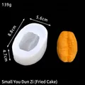 Detail view of small fried turnip cake silicone mold with precise dimensions and weight - Small Turnip Cake