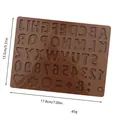 Detail of brown silicone mold with alphanumeric characters and symbols for DIY chocolate - Letters Numbers Symbols (3)