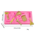 Stampo in silicone rosa per attrezzi con dimensioni dettagliate e specifiche di peso - Combo Piccolo Attrezzi Ferramenta (Stile 3)