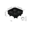 Professional silicone ice ball mold dimensions showing 4.5cm sphere and 11.5cm tray - Black Sphere Ice Tray (4 Slots)