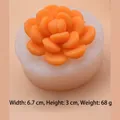 Succulent silicone mold for DIY candle making, width 6.7cm, height 3cm, weight 68g - 3D Succulent Style (Item 6#2) / W 6.7cm x H 3.0cm (68g) / Translucent White