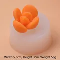 3D succulent shaped silicone mold for DIY scented candles and plaster crafts, 5.5cm wide - 3D Succulent Style (Item 6#3) / W 5.5cm x H 3.0cm (58g) / Translucent White