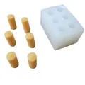 Six-hole mini cylindrical aromatherapy candle silicone mold with small wax pillar samples - 6 Holes