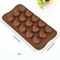 Brown 15-cavity heart shaped silicone mold for chocolate and wax melts baking - 15-Cavity Classic Heart (11)