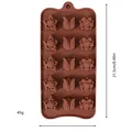 Brown flower shape silicone mold for chocolate and cake baking 21.5cm 45g - 15-Hole Floral Tulip (12)