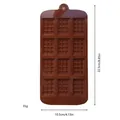 Brown 12-cavity chocolate silicone mold for waffle shaped treats with size markings - 12-Grid Chocolate Block (13)