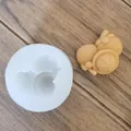Detail showing fruit-shaped silicone mold and finished mangosteen-style clay craft - Mangosteen
