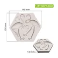 Flamingo and monstera leaf silicone mold showing specific dimensions of 115x100x13 mm - Large Flamingo