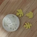 Detailed view of maple leaf silicone mold for cake decoration and chocolate making. - 3-Cavity Round Maple