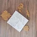 Close-up detail of a white silicone mold featuring retro European floral relief patterns - Combined Relief Pattern (9)