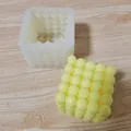 High-quality 3D bubble cube silicone mold for making DIY scented candles and gypsum crafts. - 5x5 Cube