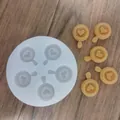 Molde de silicona blanco para galletas con forma de corazón y decoraciones de pasteles. - Paleta de 5 Cavidades