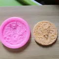 Detailed macro shot of an intricate dragon silicone mold with a finished fondant cast - Dragon