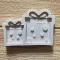 Molde de silicona de 2 cavidades caja de regalo con lazo para decoración de pasteles - 2 Cavidades Lado a Lado