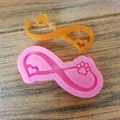 Infinity symbol resin mold with dog paw heart and angel wings for DIY keychain making - Infinity Dog Paw Heart Shape / Pink