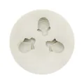 Detailed view of white silicone mold featuring three bee-shaped cavities - 3-Cavity