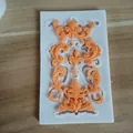 Detailed view of intricate European relief totem patterns on a silicone fondant mold. - Style 1# (5-in-1 European Totems)