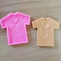 Detail of nurse scrub silicone mold with resin cast showing stethoscope and heart design - Nurse Uniform Style