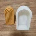 Vue détaillée du moule en silicone arc-en-ciel pour la fabrication de bougies et plâtre - Grand Arc-en-ciel à 5 Couches (1#)