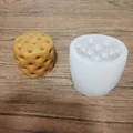 Close-up detail showing the honeycomb texture of the silicone mold and finished candle - White