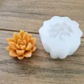 Macro detail of white succulent silicone mold and a finished orange floral candle - Succulent Cluster Style (3#) / 3#