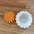 Detail view of white silicone mold with succulent flower shaped orange soap - Succulent Cluster Style (4#) / 4#