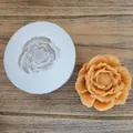 Top-down view of a white flower silicone mold with a finished orange aromatherapy flower - Succulent Cluster Style (5#) / 5#