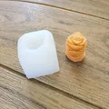 Close-up view of white silicone mold with rose succulent shaped finished craft product - Succulent Cluster Style (9#) / Size 9