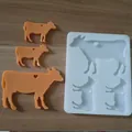 Molde de silicona con silueta de vaca para llaveros de resina DIY y figuras aromáticas - Forma de Cabra