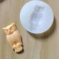Vista dettagliata dello stampo in silicone a forma di gufo con pezzo in cera o cioccolato - Gufo