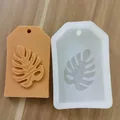 Monstera leaf shaped tag silicone mold for DIY resin keychain and chocolate making - Monstera Leaf Style / White