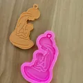 Handmade silicone mold for mother and child themed keychain resin casting and DIY crafts - Mother and Child Pose / Pink