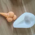 Detailed view of a silicone mold for making three-scoop ice cream cone shapes - Triple Scoop Ice Cream Cone Mold / 2#