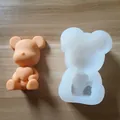 Detailed view of 3D bear silicone mold alongside the finished heart bear wax model - Teddy Bear