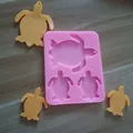 Detail view of pink 3-cavity turtle silicone mold for DIY resin crafts and jewelry - Multi-Cavity Turtle Shape / Pink