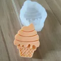 Close-up of DIY silicone ice cream mold with finished orange cupcake soap detail - Single Piece