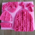 Silikonform Pilzhaus für Fondant und Tortendeko zum Selberbacken und Basteln - Pilzhüttenstil (Rosa)
