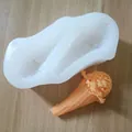 DIY silicone ice cream cone mold and finished sample for cake decorating crafts - 2 Pieces