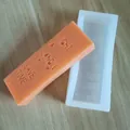 Detailed view of long strip silicone mold with 'Light a Candle' text for handmade soap - Long Bar Letter