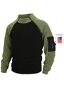 Detailopname van tactisch fleecejack met mouwzak en afneembare vlaggenpatch voor heren - M / Tops / Legergroen