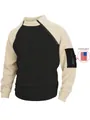 Detail van heren fleecejack met plakbare armzak voor patches - M / Tops / Broken Wit