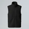 Vista detallada de un chaleco de forro polar negro para exterior con cuello alto - S / Tops / Negro