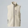 Front view of off-white fleece vest with black zipper details and a chest pocket - S / Tops / Off White