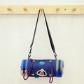 Blue large capacity children's bicycle handlebar bag featuring a cute cartoon dog patch - Bicycle Hanging Bag / 1 Piece/Pack / Navy Blue